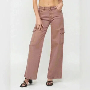 Altar’d State Mica Cargo Pants Pink Size 27 Casual Utility Minimalist Neutral